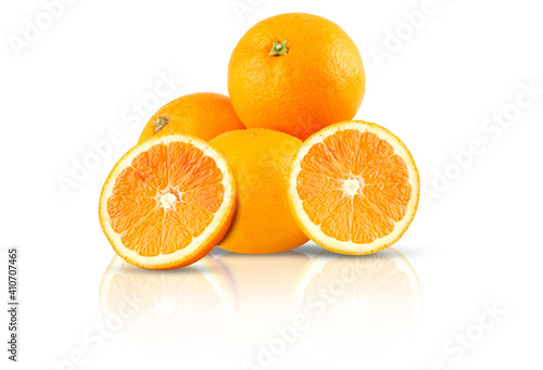 Fruit orange slice isolated on white background clipping path