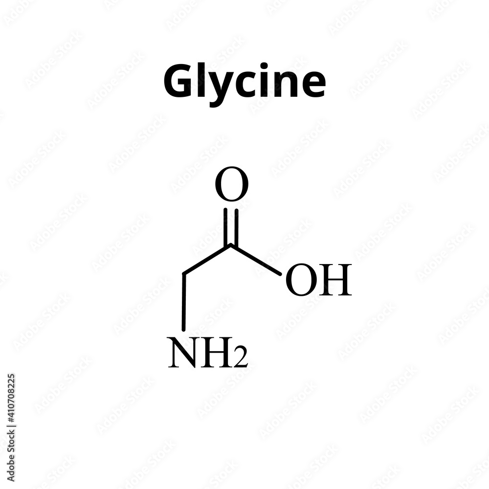 Amino acid Glycine. The chemical molecular formula of glycine is an
