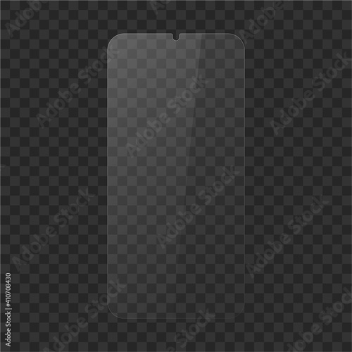 Wallpaper Mural Glass screen protector or glass cover. Vector screen protector for android smartphone with white glare. Mobile cover accessory for display. Mobile accessory. Vector illustration EPS10 Torontodigital.ca