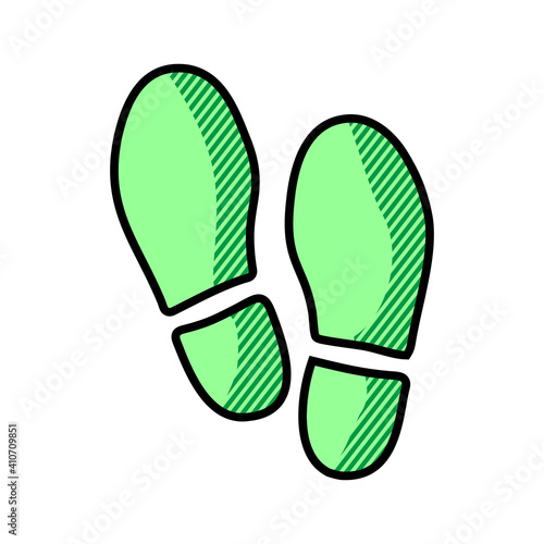 Print of shoe vector icon.Black vector icon isolated