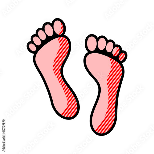 Print of foot vector icon.Black vector icon isolated