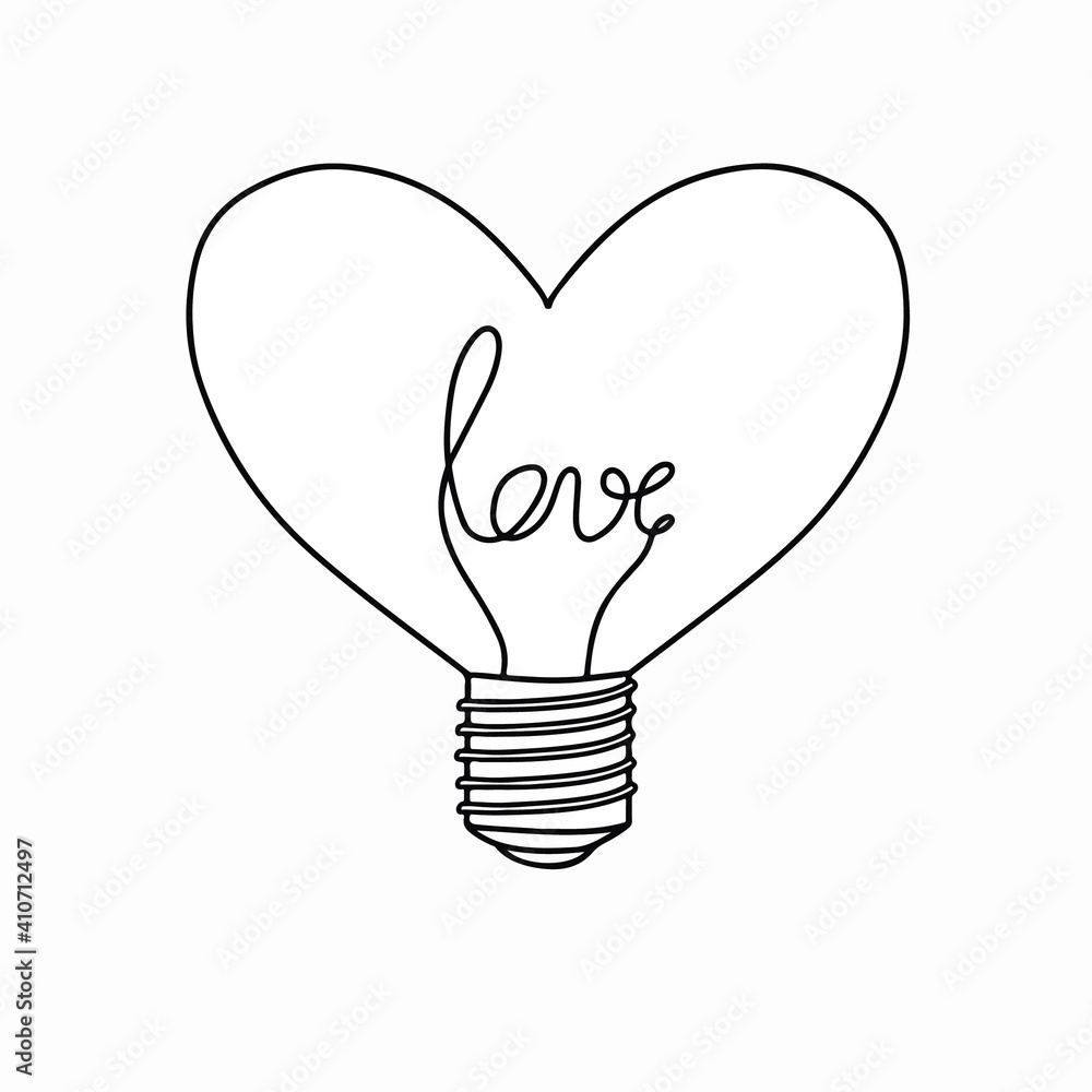 Light bulb heatr with inscription Light bulb heatr with inscription
