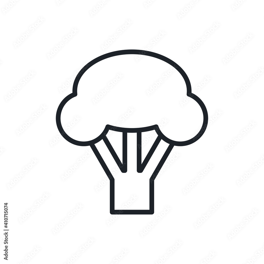 Broccoli icon. Vector linear icon, contour, shape, outline isolated on a white background. Thin line. Modern minimalistic design. Vegetables Broccoli icon. Vector linear icon, contour, shape, outline isolated on a white background. Thin line. Modern minimalistic design. Vegetables