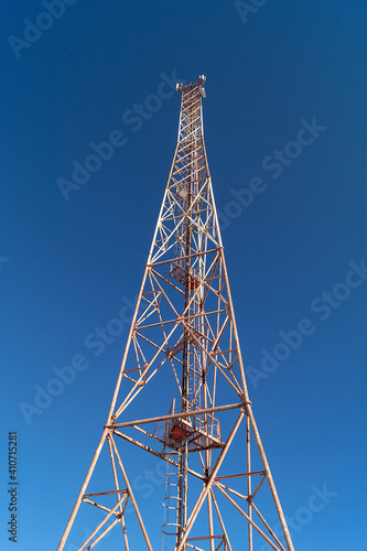 Antenna of the building relationship and blue sky
