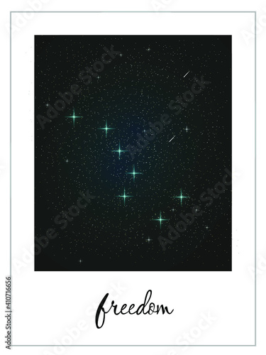 Ursa Major and many small stars. Space. Universe