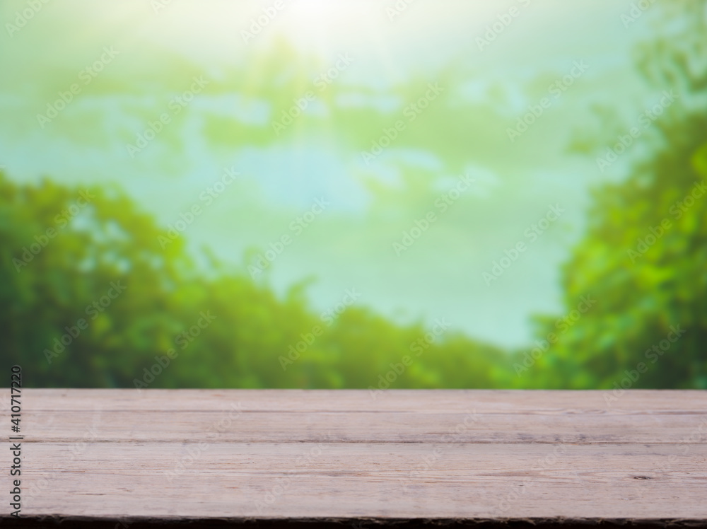 Wooden table background blurred field. Free table space for product display presentation Wooden table background blurred field. Free table space for product display presentation