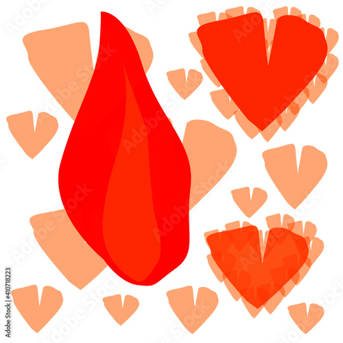 love, hearts, valentine's day, love flame, print on a poster, postcard, fabric, stickers, print on children's clothes, on t-shirts, on dishes, on aprons to the kitchen