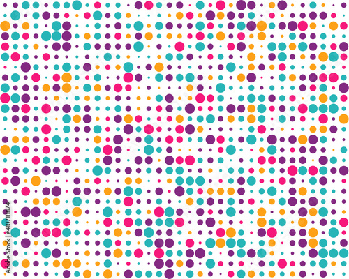 SVG Pattern with random colorful dots, Seamless background
