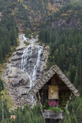 The Grawa waterfall in the Stubai Valley, Austria