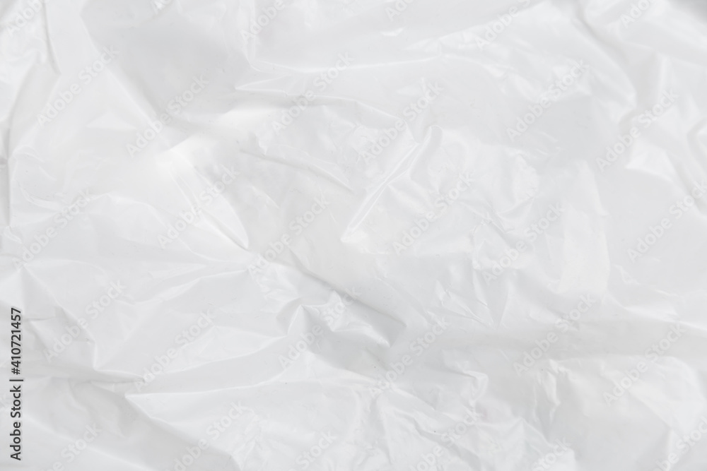 Obraz premium white plastic or polyethylene bag texture, macro, abstract background