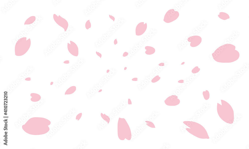 春の舞う桜の花びらベクター背景　バナー　壁紙　タイトル　背景　Cherry blossom illustration for spring	