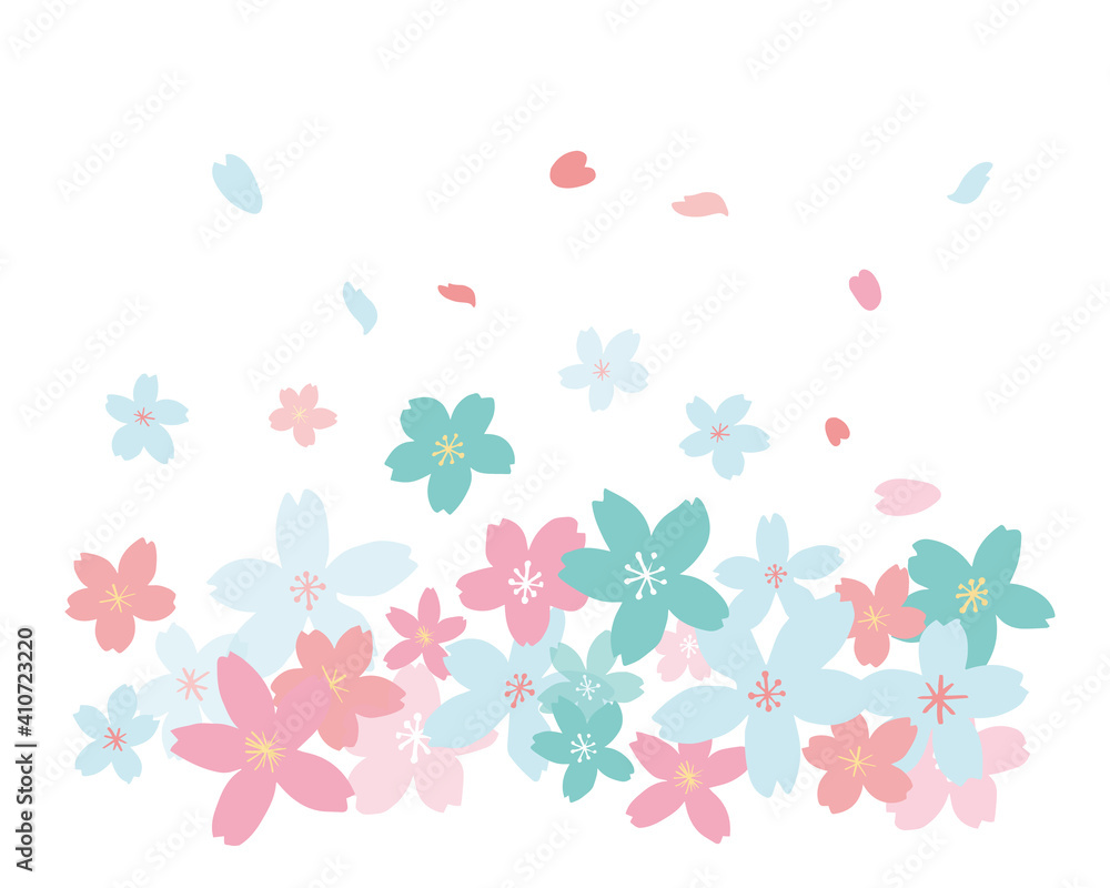 春の桜ベクター背景　バナー　壁紙　タイトル　背景　Cherry blossom illustration for spring	