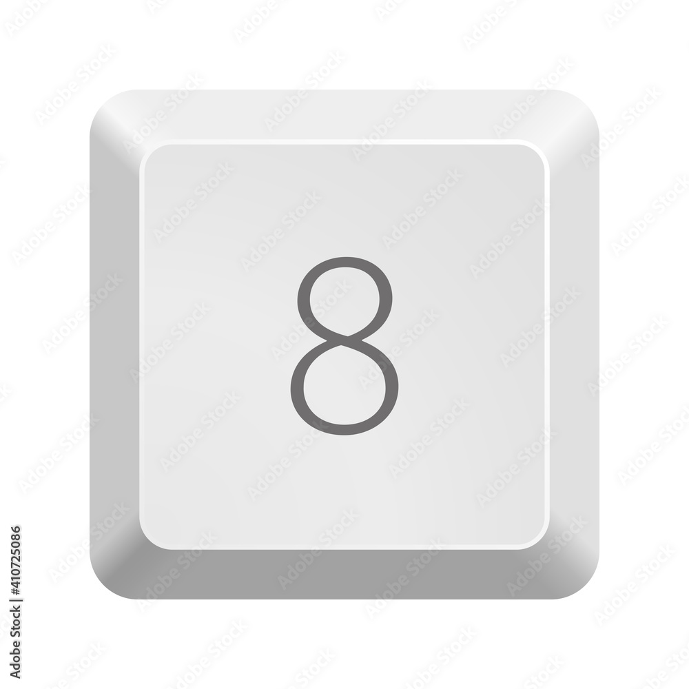 Button with number 8. Icon Vector Illustration. Button with number 8. Icon Vector Illustration.
