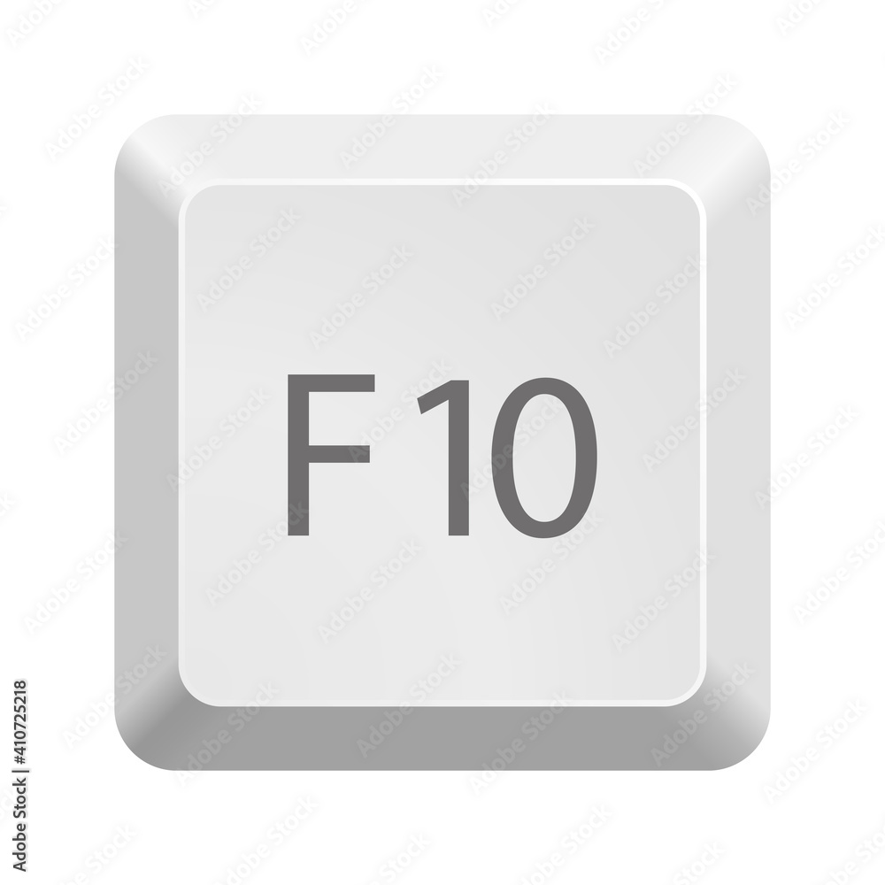 Button with F10 symbol . Icon Vector Illustration. Button with F10 symbol . Icon Vector Illustration.