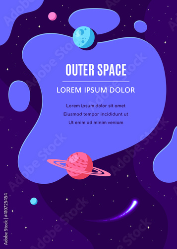 Outer Space Concept Banner Template In Flat Style