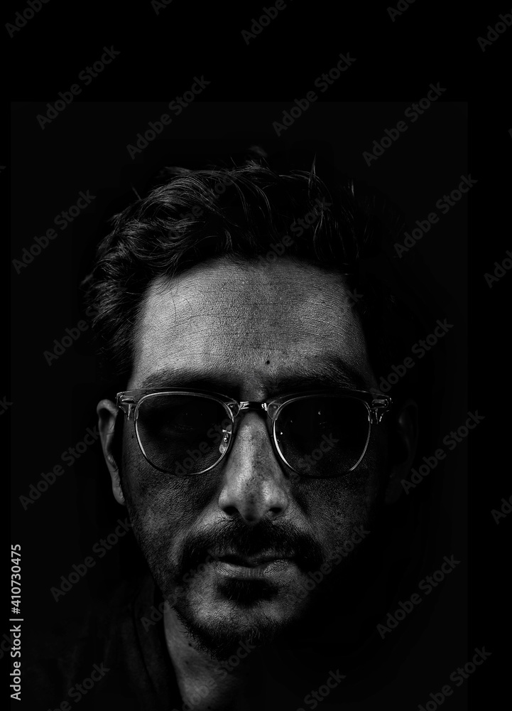 Portrait of a man in black and white Portrait of a man in black and white