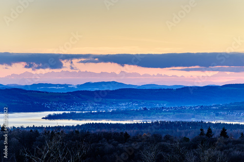 sunrise over the lake