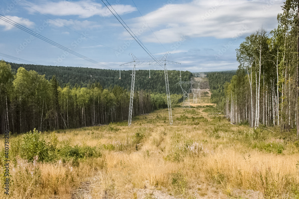 Obraz premium Power line supports. Electricity transmission