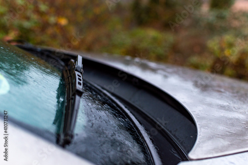 Car trip on rainy day