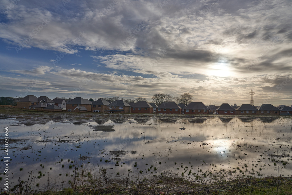 Flooded development land