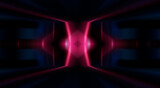 Dark abstract futuristic background. Neon lines, glow. Neon lines, shapes. Pink and blue glow