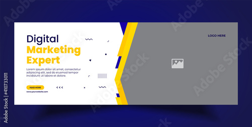 Digital marketing agency  social media post, web banner, and Facebook cover template