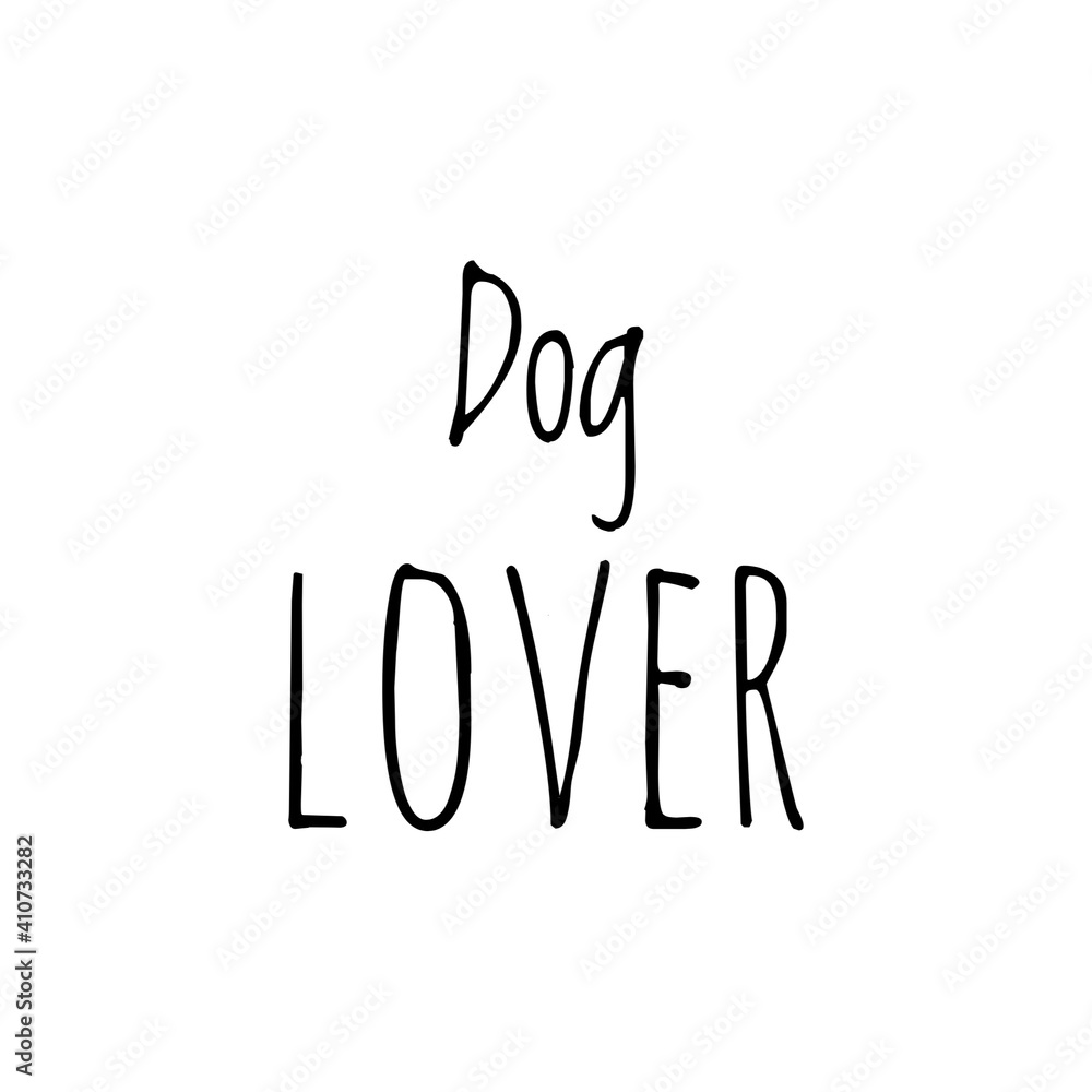 ''Dog lover'' Lettering ''Dog lover'' Lettering