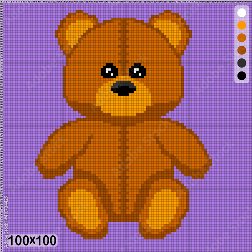 bear toy pattern for embroidery or knitting