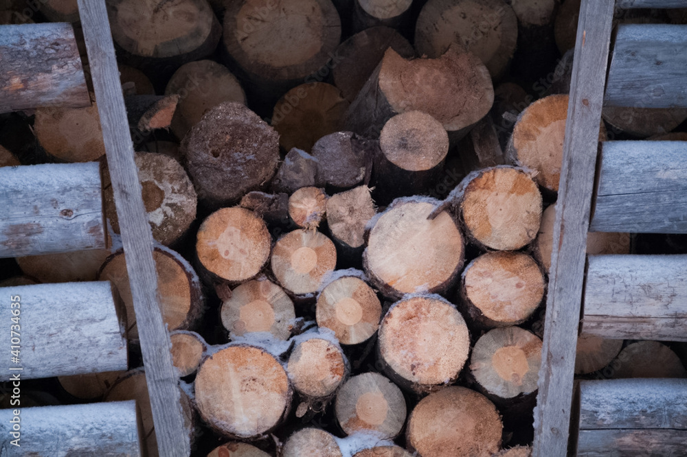 wood in the drone. Exactly folded logs in the drone. wood in the drone. Exactly folded logs in the drone.