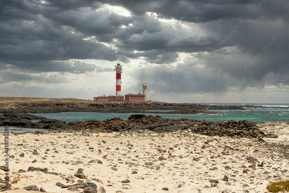 The El Toston lighthouse on the island of Fuerteventura