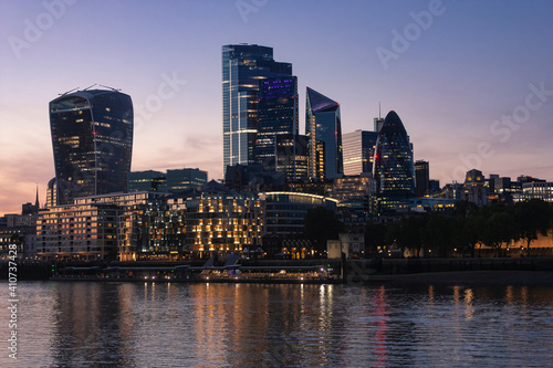 A view of London in the dusk