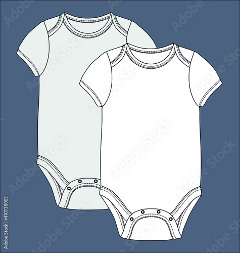 Baby overalls design template flat sketch vector illustration