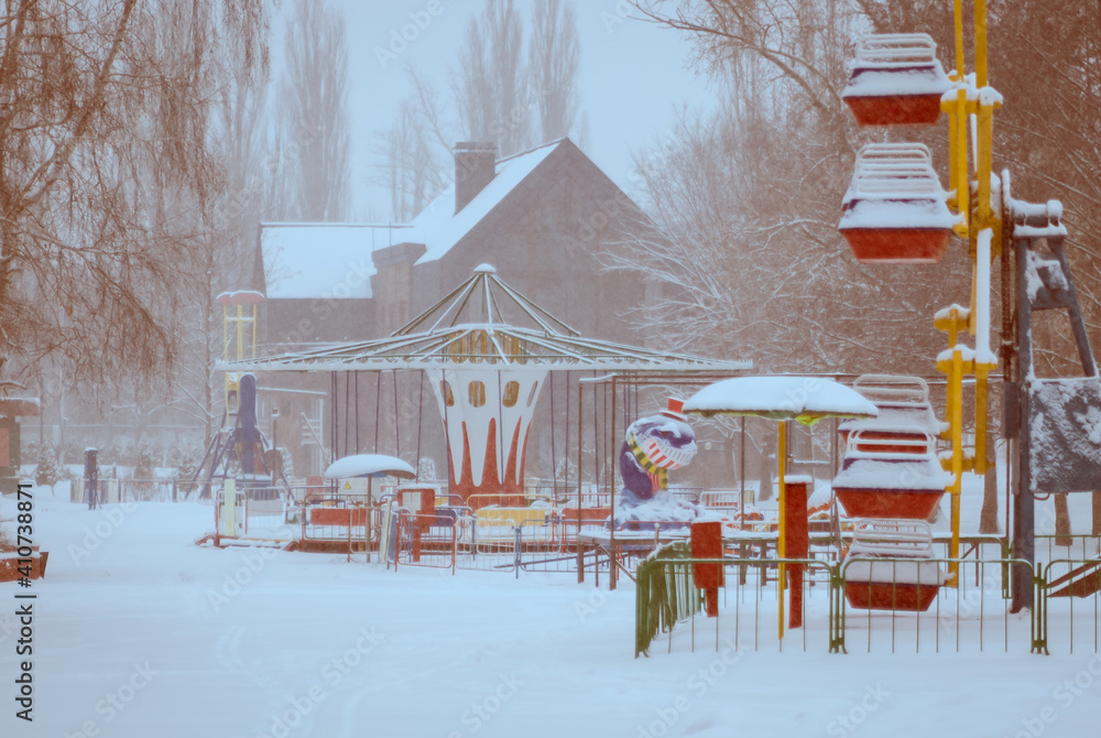 Naklejka premium winter in the park