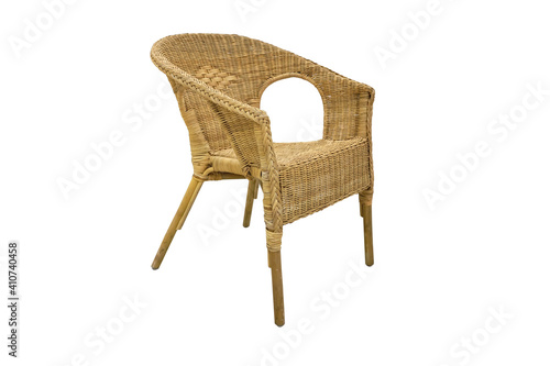 Wicker chair  Rattan chair isolated on white background