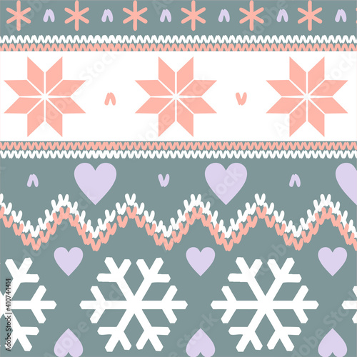 Nordic pattern illustration vector. New Year or winter design. Sweater ornaments for scandinavian pattern. Vector illustration.