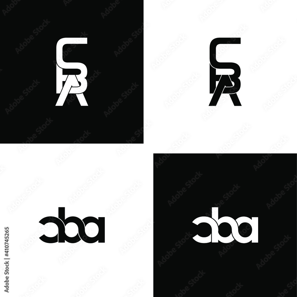 cba letter original monogram logo design set cba letter original monogram logo design set
