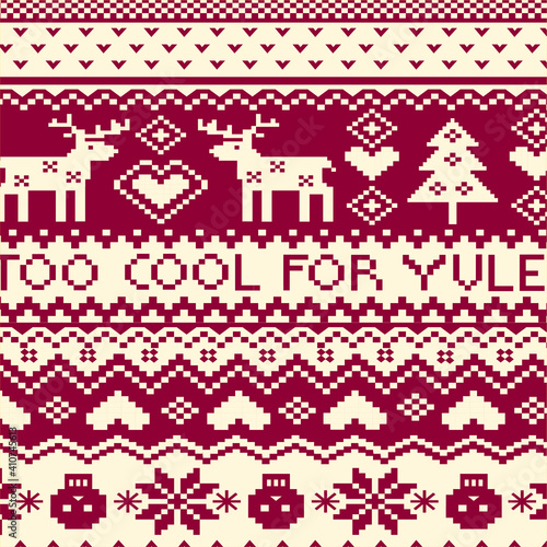 Wallpaper Mural Nordic pattern illustration vector. New Year or winter design. Sweater ornaments for scandinavian pattern. Vector illustration. Torontodigital.ca