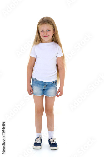 Full length shot of girl in casual clothes