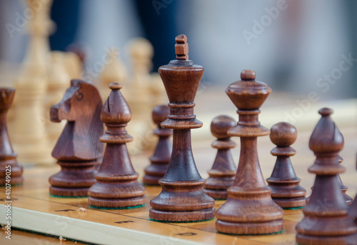 Schachfiguren auf einen Brett
