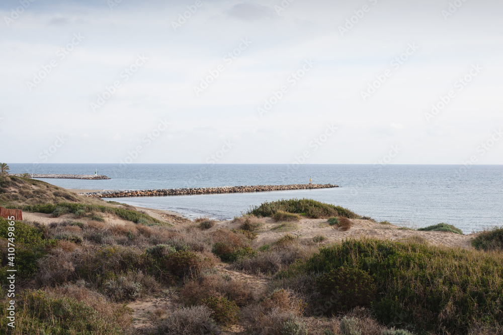 Dunas de Artola - Natural Park in Marbella, Costa del Sol, Spain. Wood path , touristic atraction.