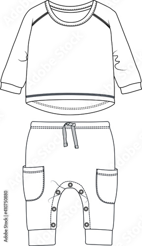 Baby pants t shirt design vector template