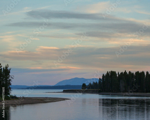 sunset over the lake
