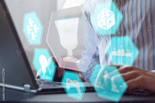 games and learning concept, gamification in business processes