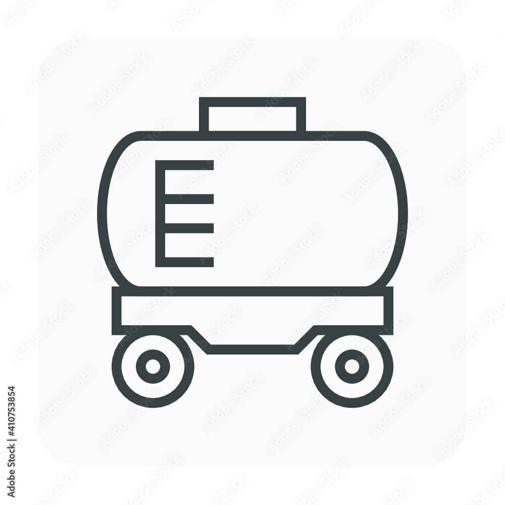 Tank car or railroad car icon. Also called tank wagon or tanker wagon. For transport liquid and gaseous commodities i.e. oil, gas, gasoline, diesel, milk, wine, juice, water and industrial chemical. Tank car or railroad car icon. Also called tank wagon or tanker wagon. For transport liquid and gaseous commodities i.e. oil, gas, gasoline, diesel, milk, wine, juice, water and industrial chemical.