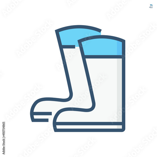Safety boot or safety shoe vector icon. That footwear is personal protective equipment(PPE) for wear in construction work to protection, safe or prevent foot of builder or worker injury. 64x64 pixel.
