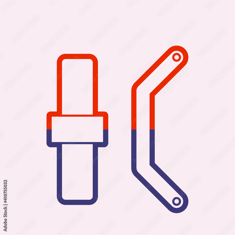 Scaffolding component icon. Consist of joint pin. Also called coupling pin, insert pin and connect pin. And locking arm or steel arm lock use as safety device to hold stacked frame safe and secure. Scaffolding component icon. Consist of joint pin. Also called coupling pin, insert pin and connect pin. And locking arm or steel arm lock use as safety device to hold stacked frame safe and secure.