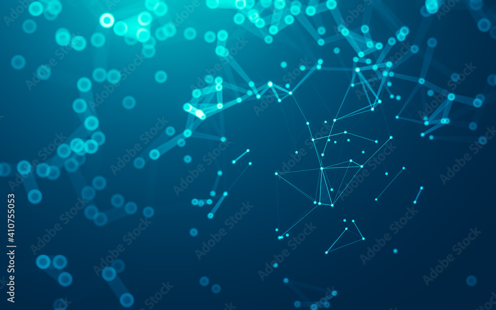 Abstract background. Molecules technology with polygonal shapes, connecting dots and lines. Connection structure. Big data visualization. Abstract background. Molecules technology with polygonal shapes, connecting dots and lines. Connection structure. Big data visualization.