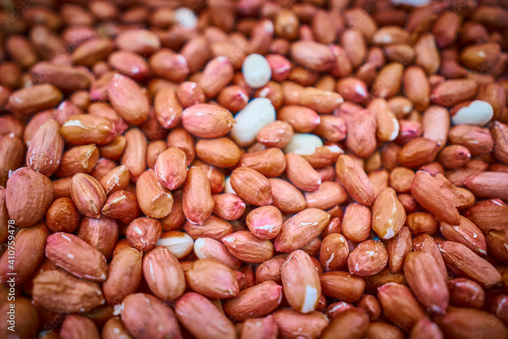 Heap of peeled raw peanuts Heap of peeled raw peanuts