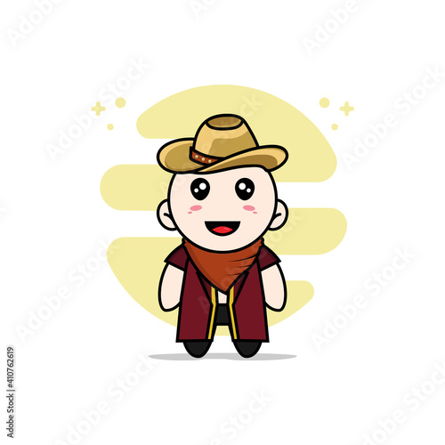 Cute lawyer character wearing cowboy costume.