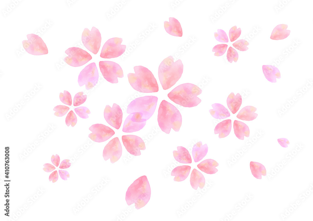 手書き 水彩 桜の花びら 手書き 水彩 桜の花びら